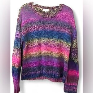 Ultra Flirt Vibrant Multi Colored Striped Sweater